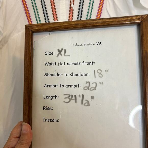 Knox Rose Baby Doll Dress Sz XL White with Embroidered Stripes Flutter Sleeves - Picture 6 of 6